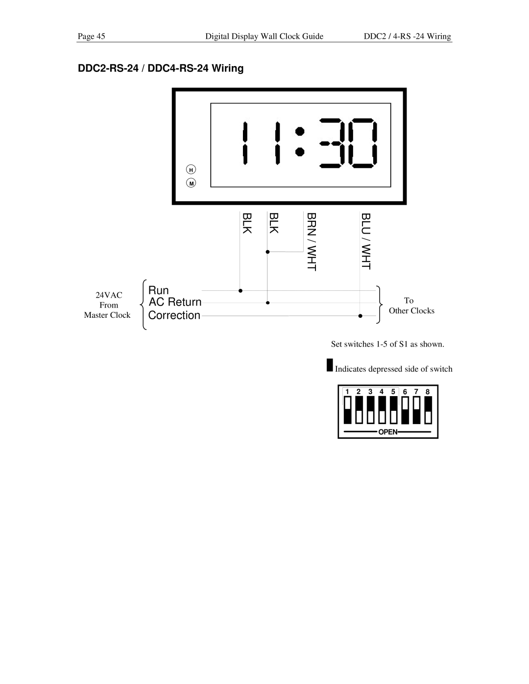 Lathem manual Blk Brn / Wht Blu / Wht, DDC2-RS-24 / DDC4-RS-24 Wiring 