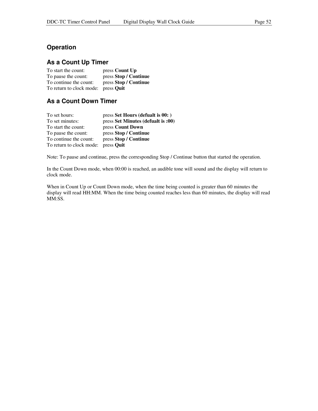 Lathem DDC2 manual Operation As a Count Up Timer, As a Count Down Timer 