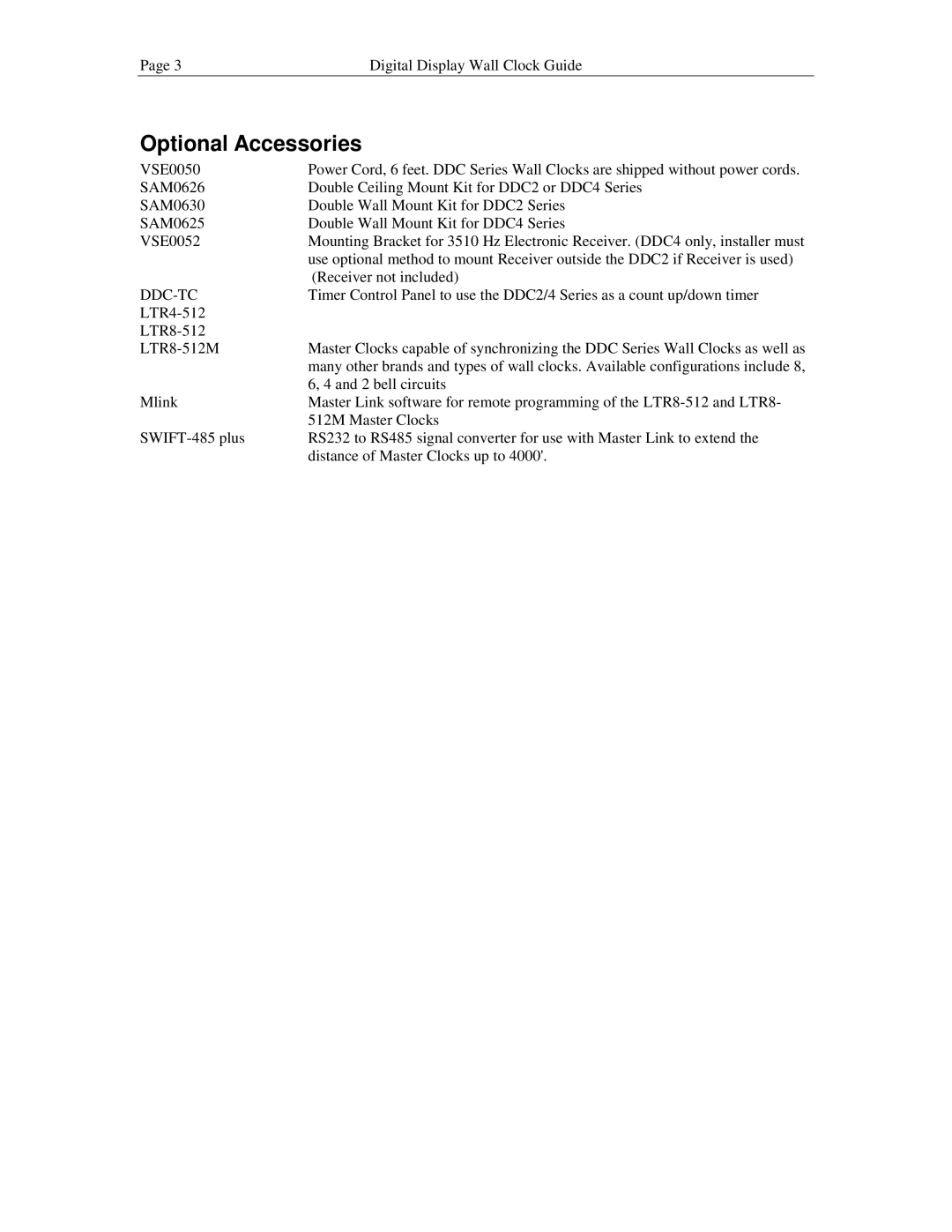 Lathem DDC2 manual Optional Accessories, Ddc-Tc 