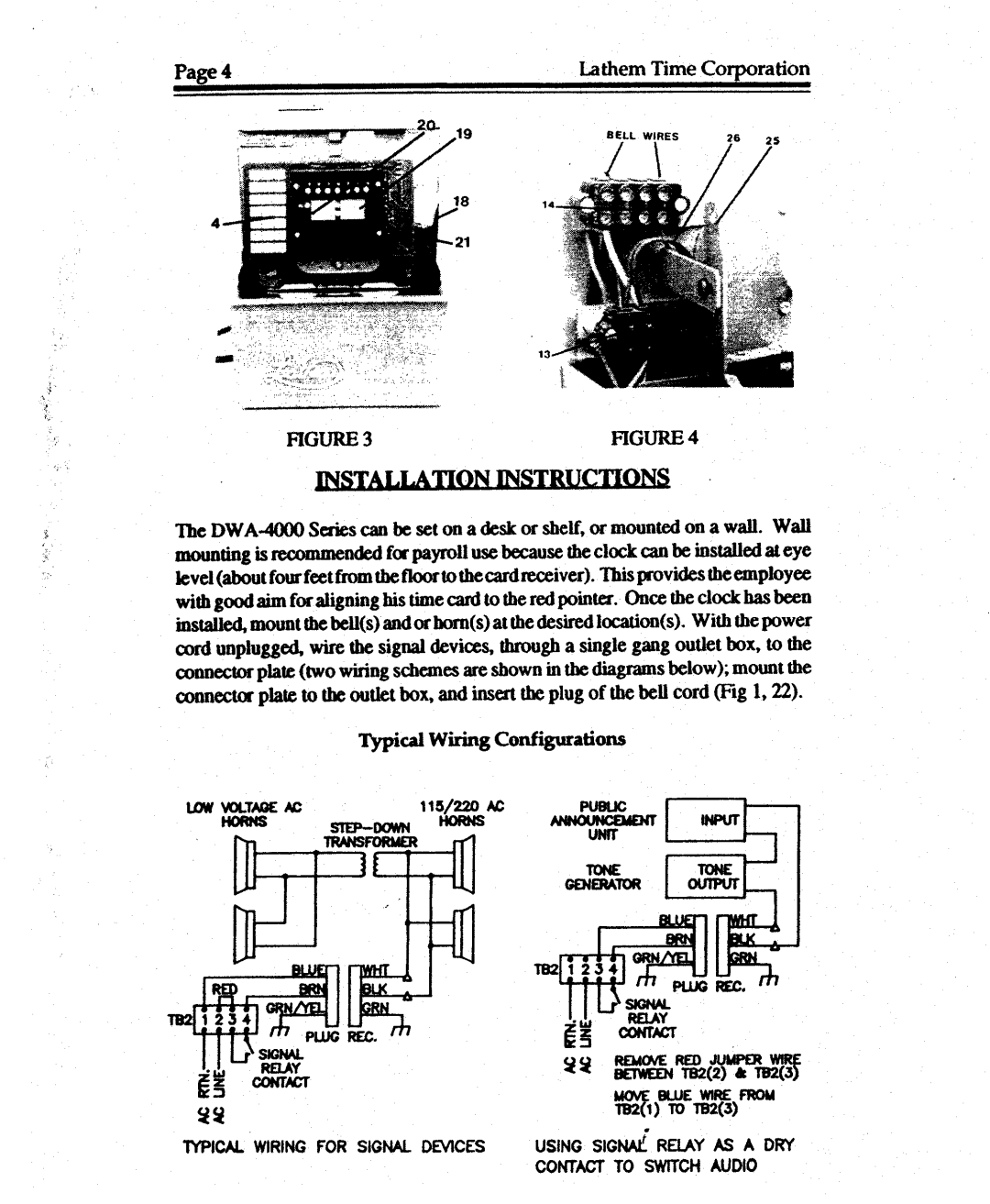 Lathem DWA-4000 manual 