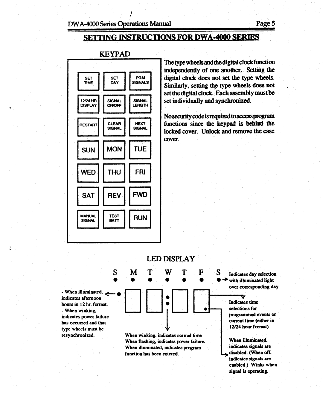 Lathem DWA-4000 manual 