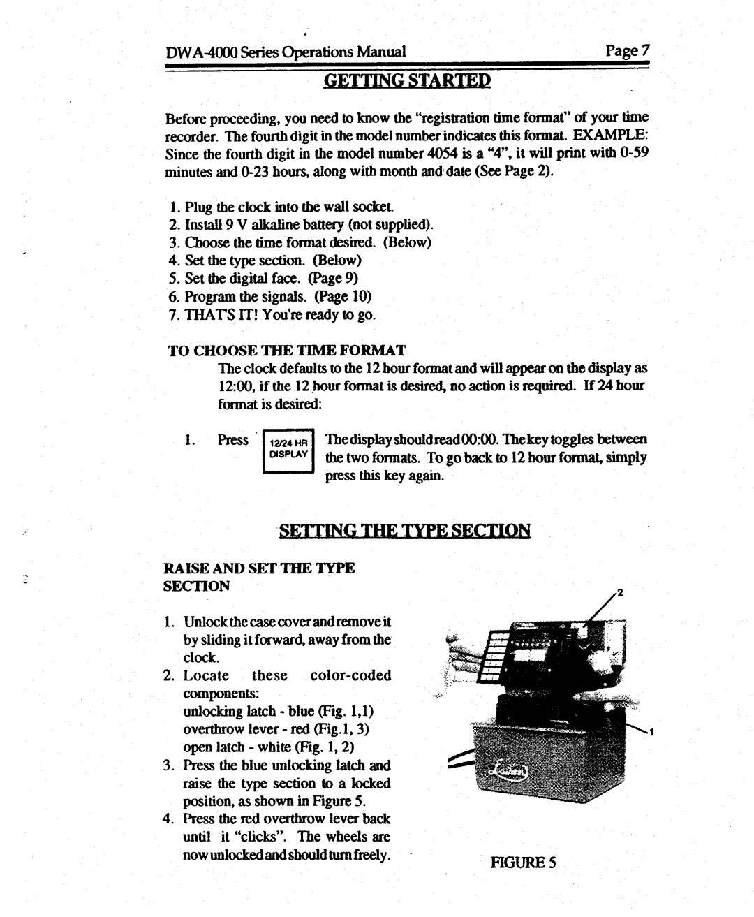 Lathem DWA-4000 manual 