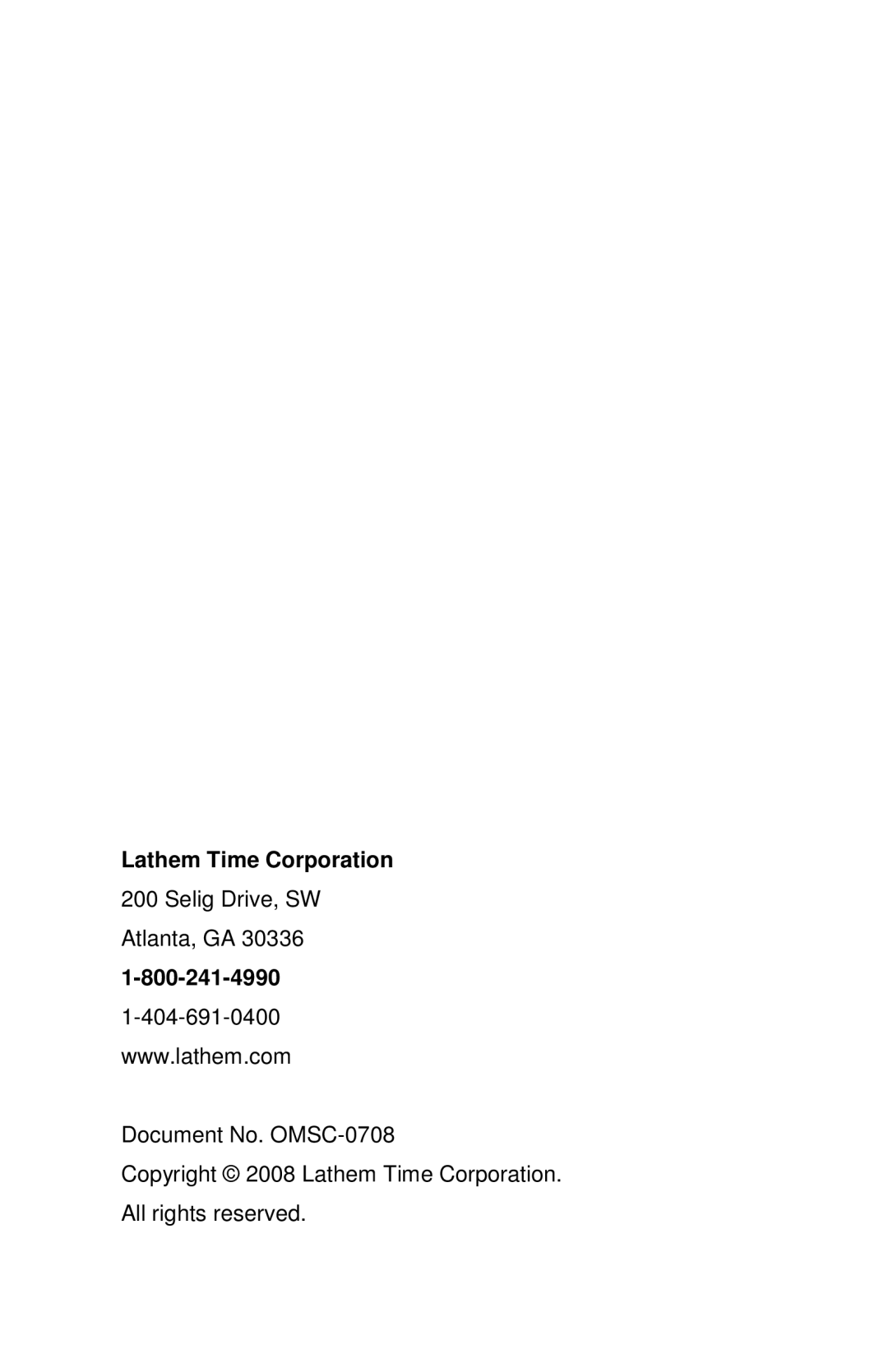 Lathem DWA-S user manual Lathem Time Corporation 