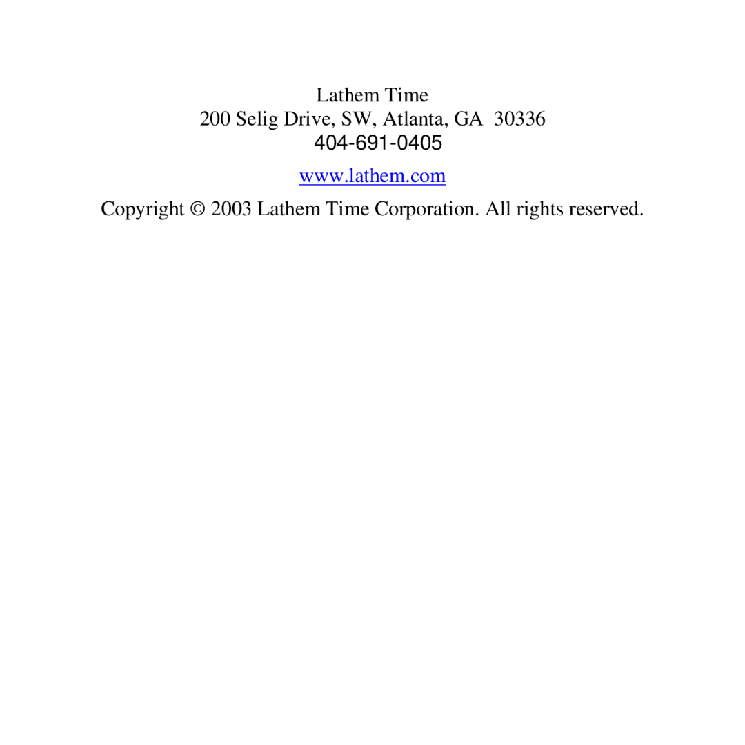 Lathem LTR-RBR manual 