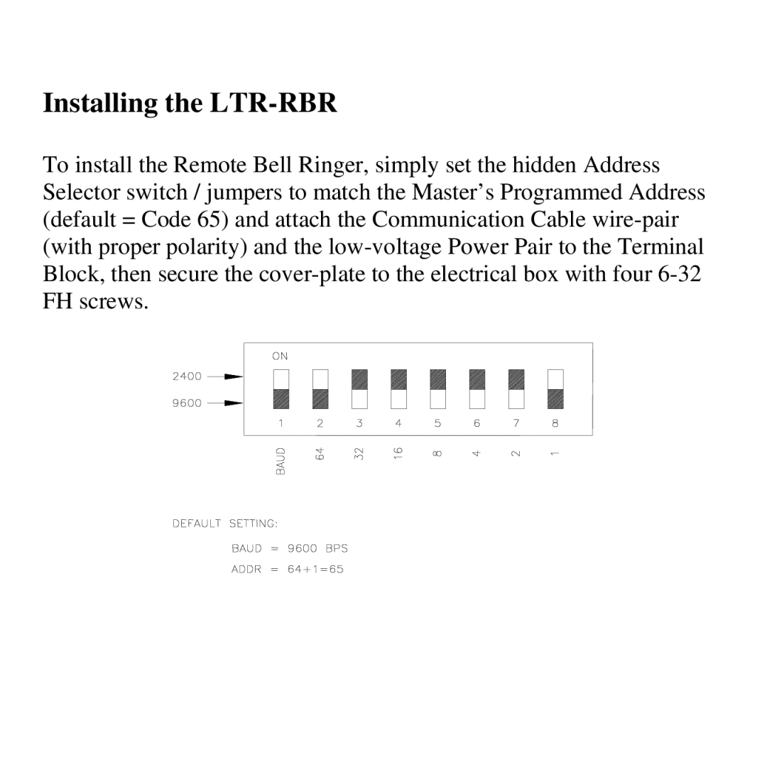 Lathem manual Installing the LTR-RBR 