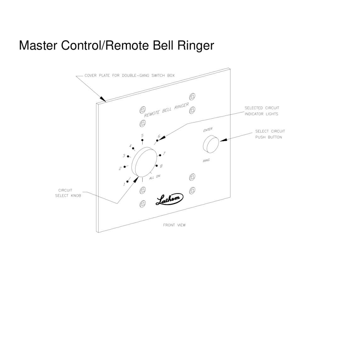 Lathem LTR-RBR manual Master Control/Remote Bell Ringer 