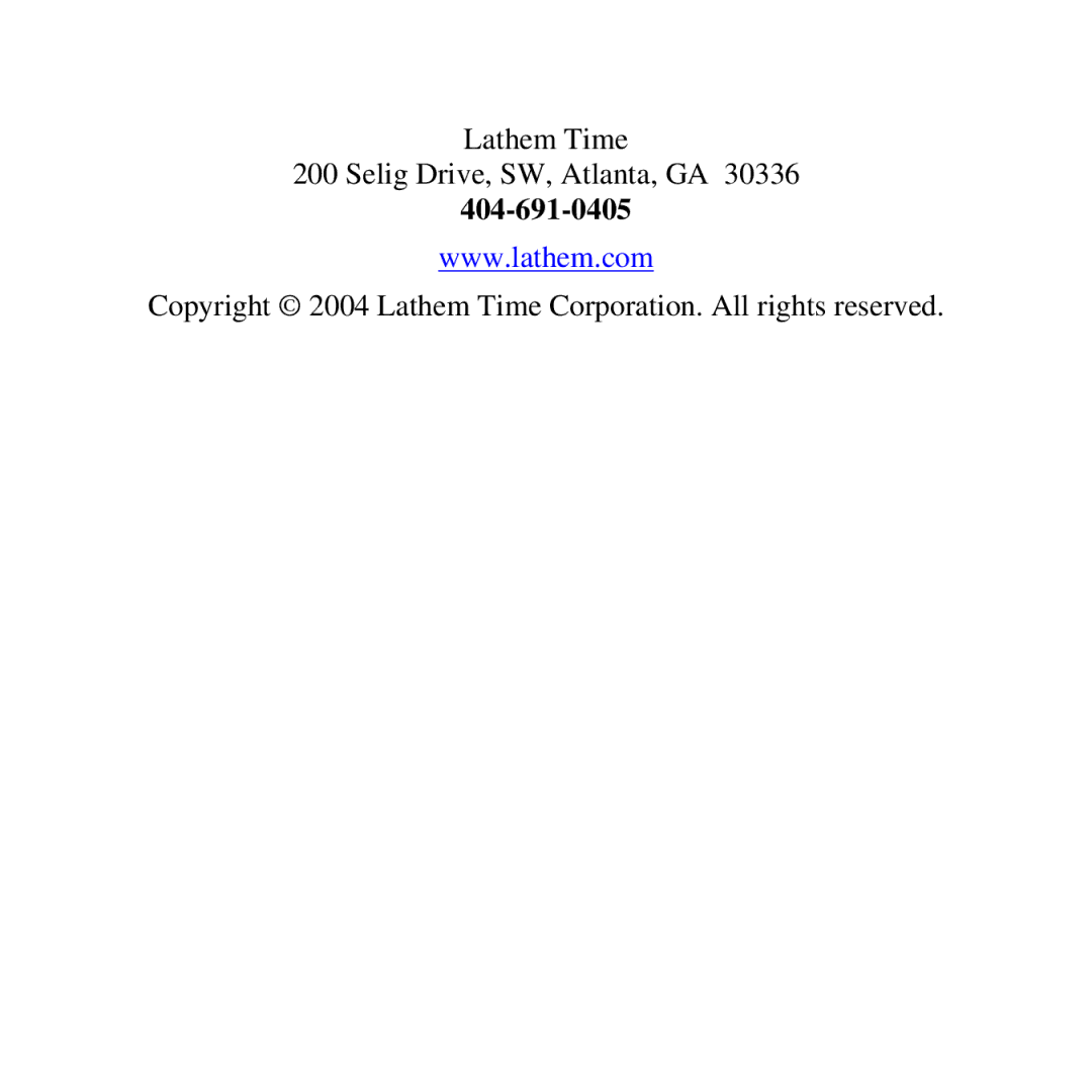 Lathem LTR-RSS manual 