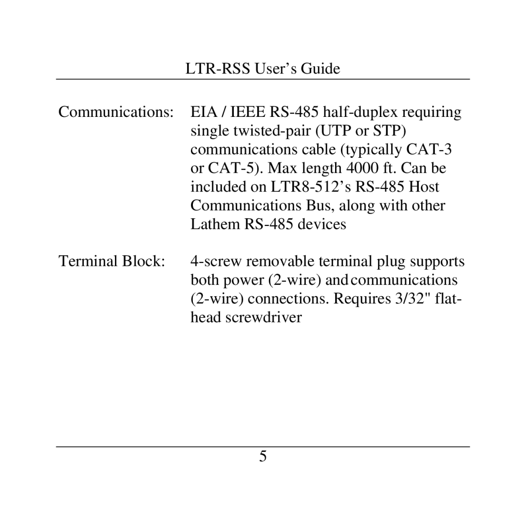 Lathem manual LTR-RSS User’s Guide 