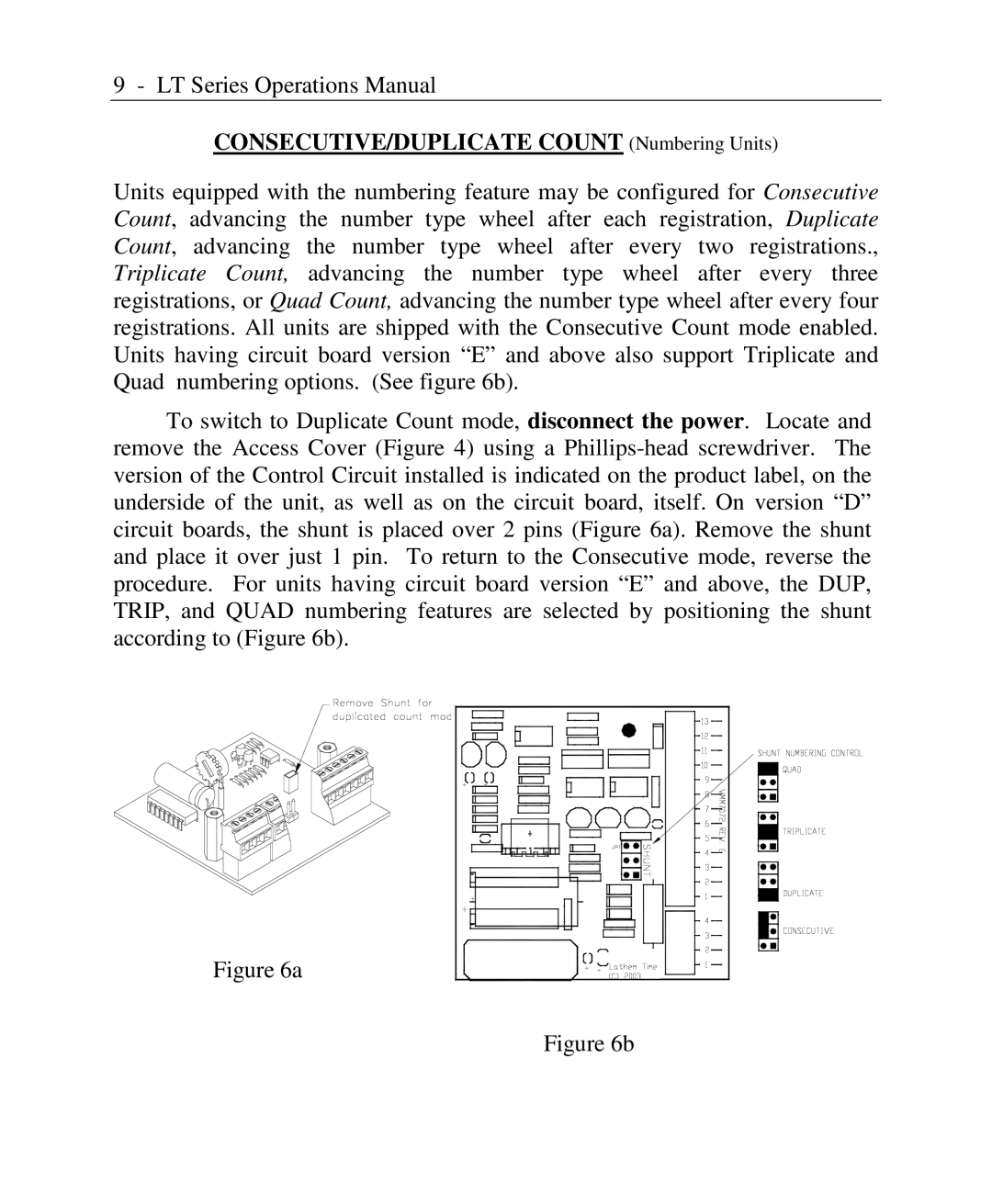 Lathem LTD, LTN, LTTNC, LT Series, LTTC user manual CONSECUTIVE/DUPLICATE Count Numbering Units 