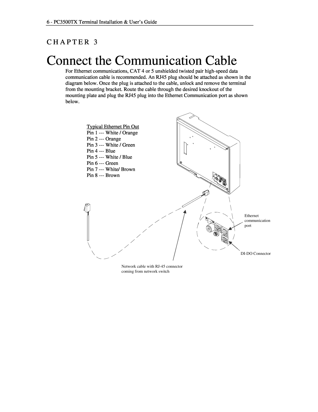 Lathem PC3500TX manual Connect the Communication Cable, C H A P T E R 