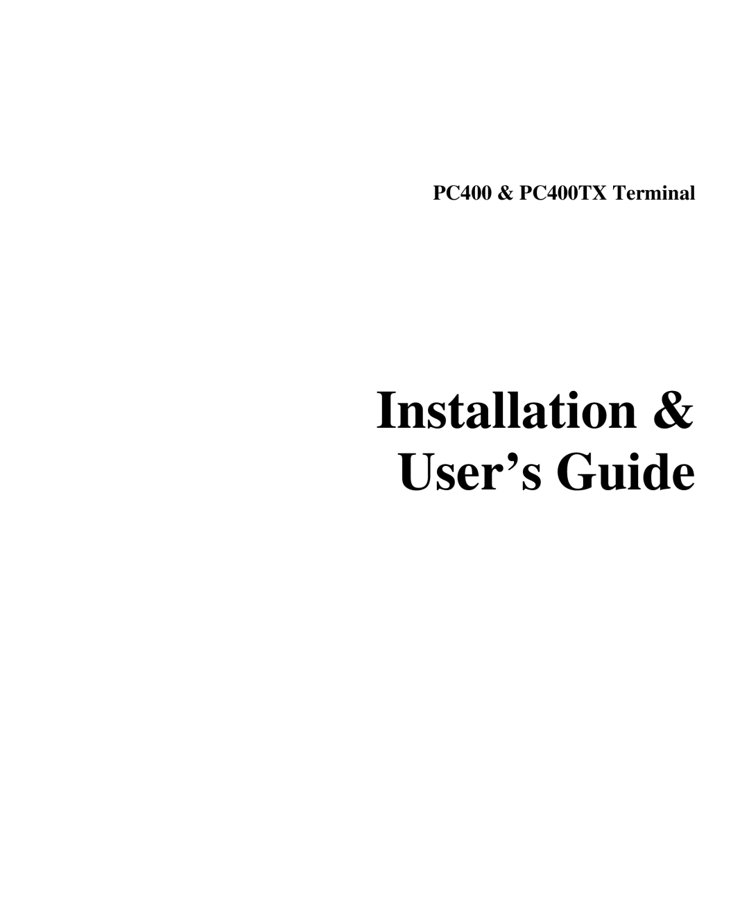 Lathem manual Installation & User’s Guide, PC400 & PC400TX Terminal 