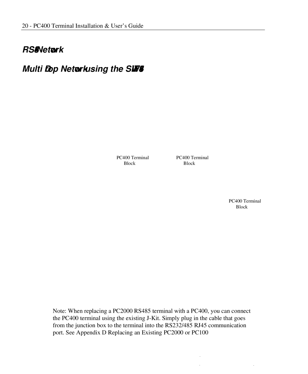 Lathem PC400TX manual RS-485 Network Multi Drop Network using the SWIFT485+ 