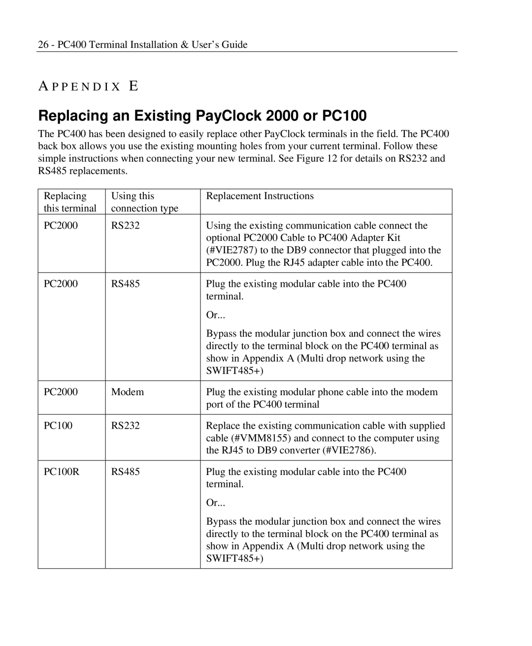 Lathem PC400TX manual Replacing an Existing PayClock 2000 or PC100 