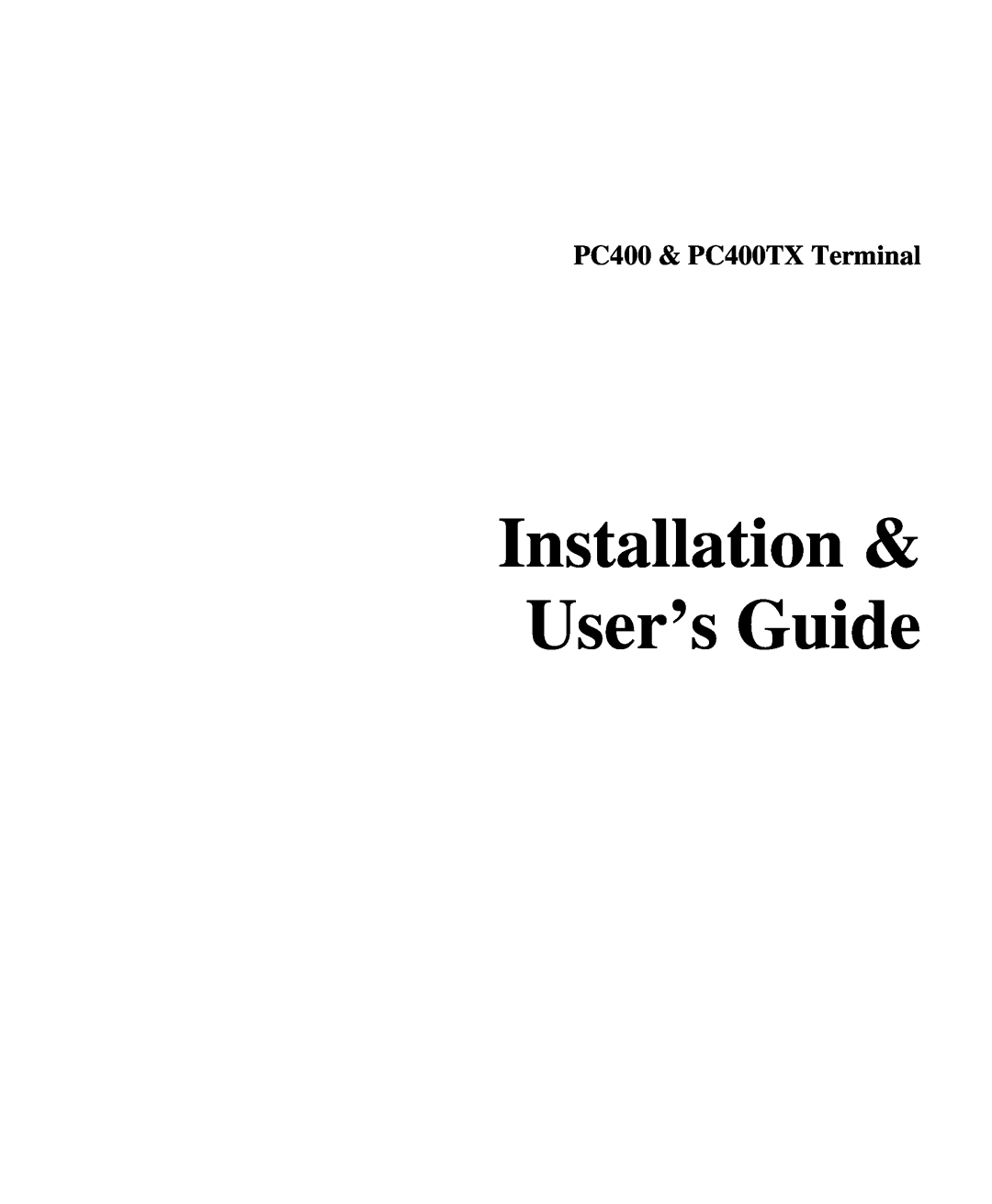 Lathem manual PC400 & PC400TX Terminal, Installation & User’s Guide 