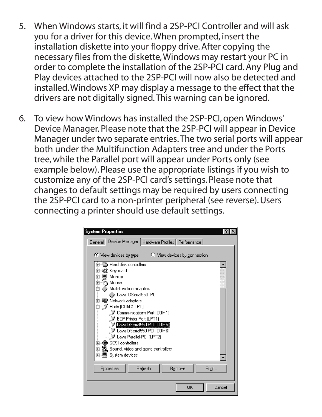 Lava Computer 2SP-PCI installation manual 