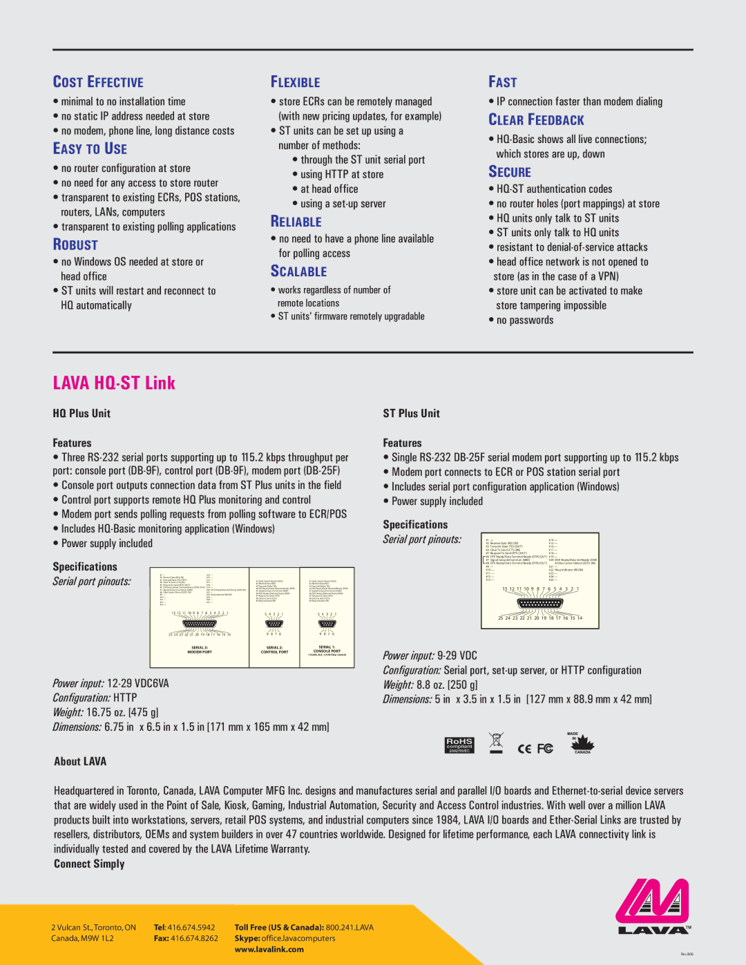 Lava Computer HQ-ST Plus Cost Effective, Easy to USE, Robust, Flexible, Reliable, Scalable, Fast, Clear Feedback, Secure 