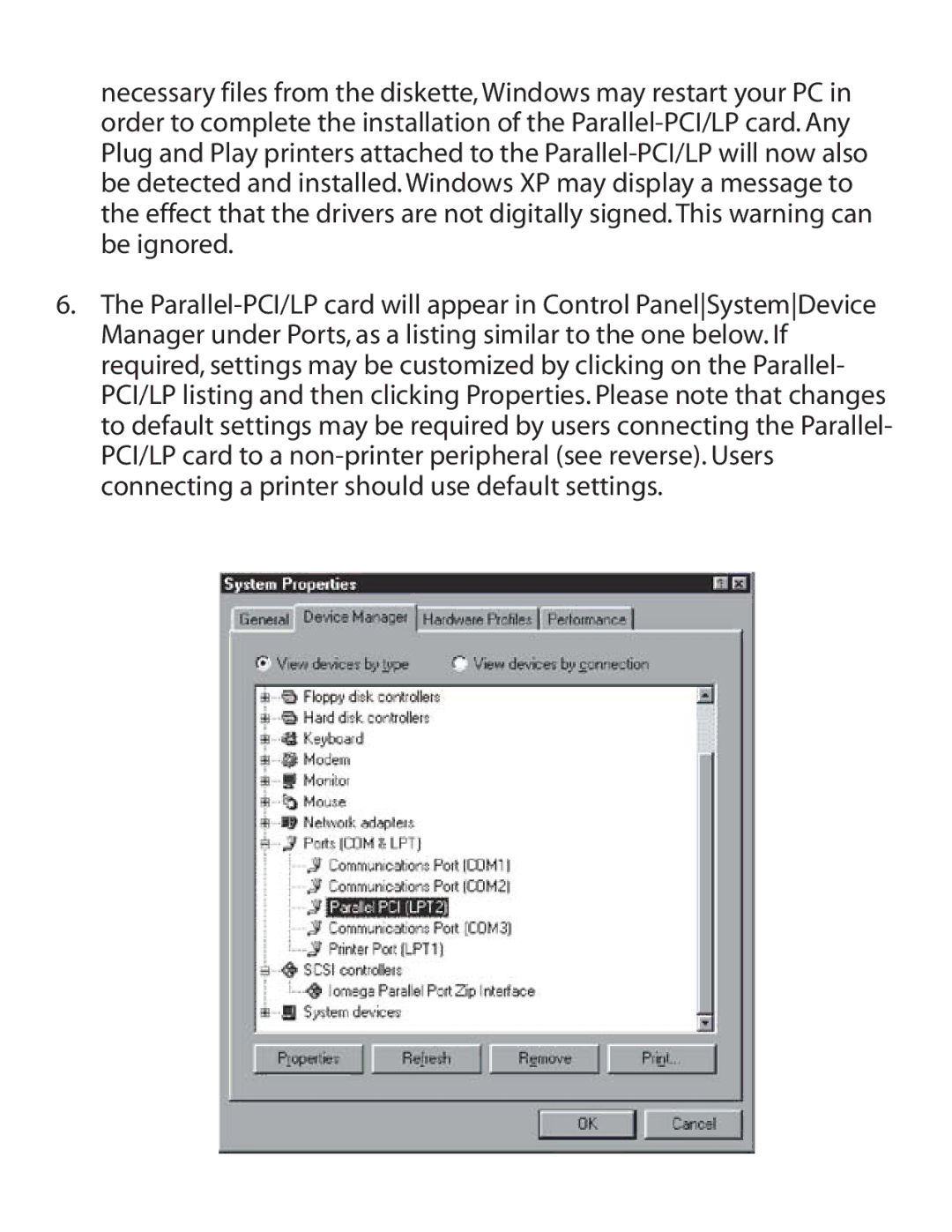 Lava Computer Parallel-PCI/LP Card installation manual 