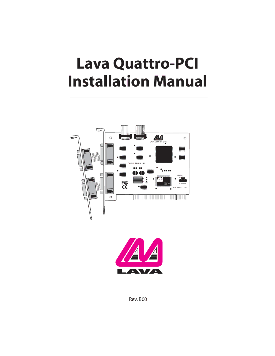 Lava Computer QUATTRO-PCI installation manual Lava Quattro-PCI Installation Manual 