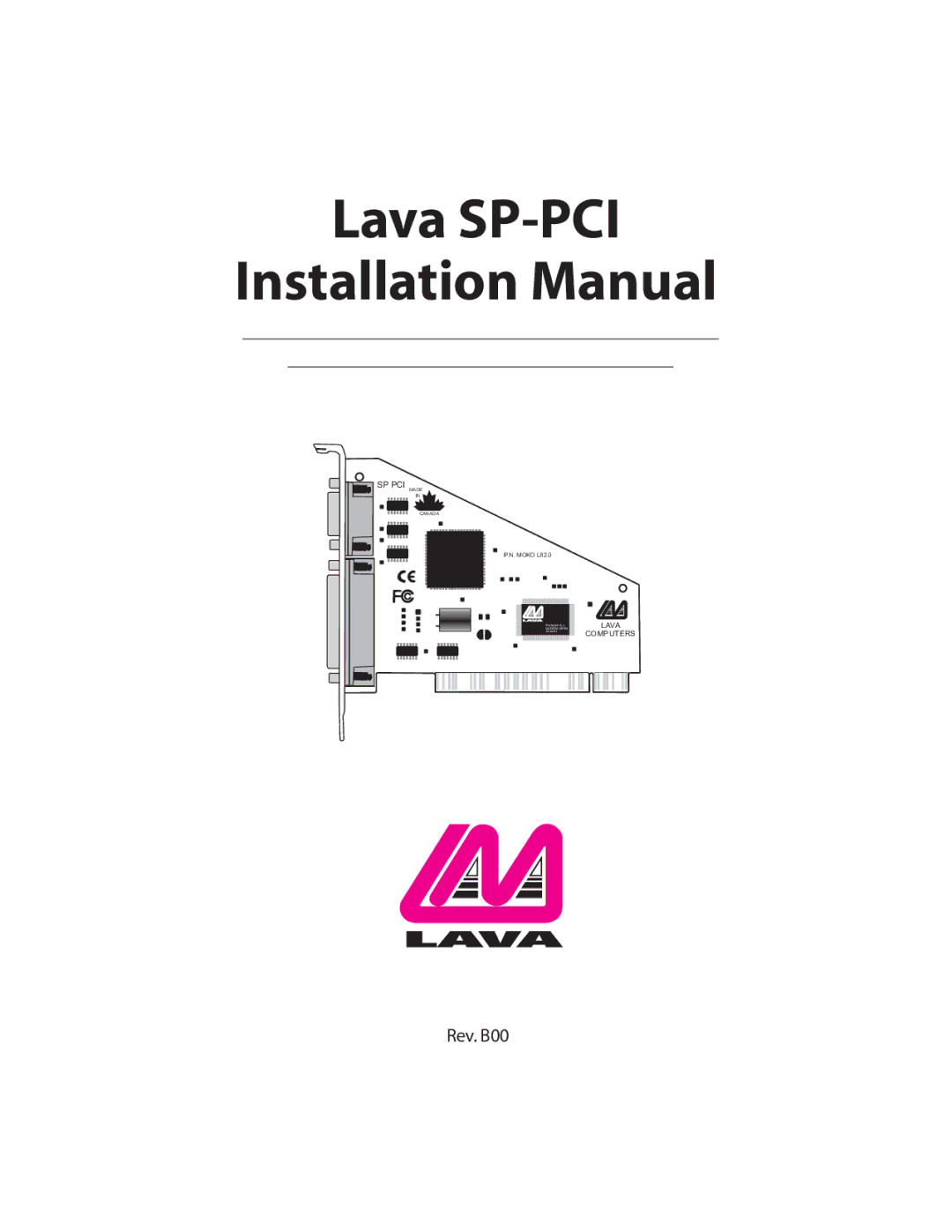 Lava Computer installation manual Lava SP-PCI Installation Manual 