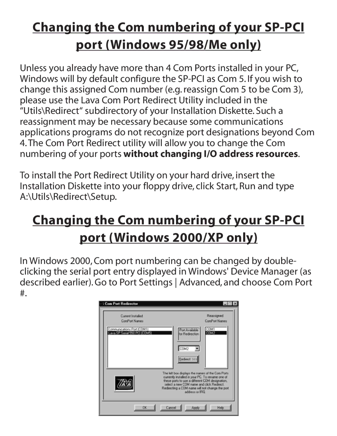 Lava Computer SP-PCI installation manual 