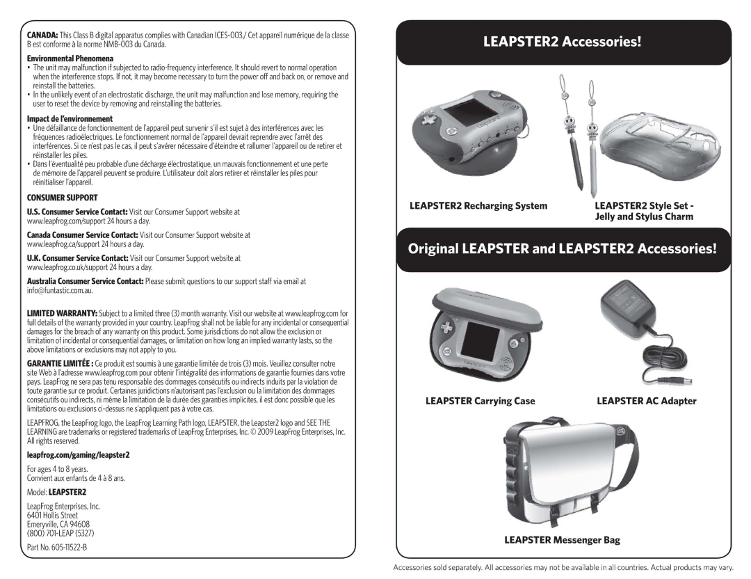 LeapFrog 708431307070, 21155 manual 