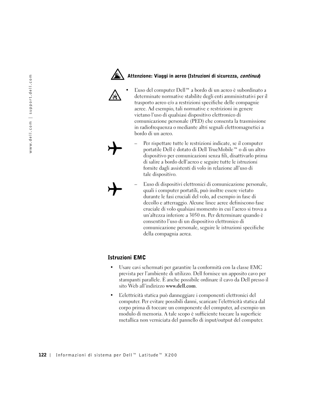 LeapFrog PP03S manual Istruzioni EMC, Attenzione Viaggi in aereo Istruzioni di sicurezza, continua 