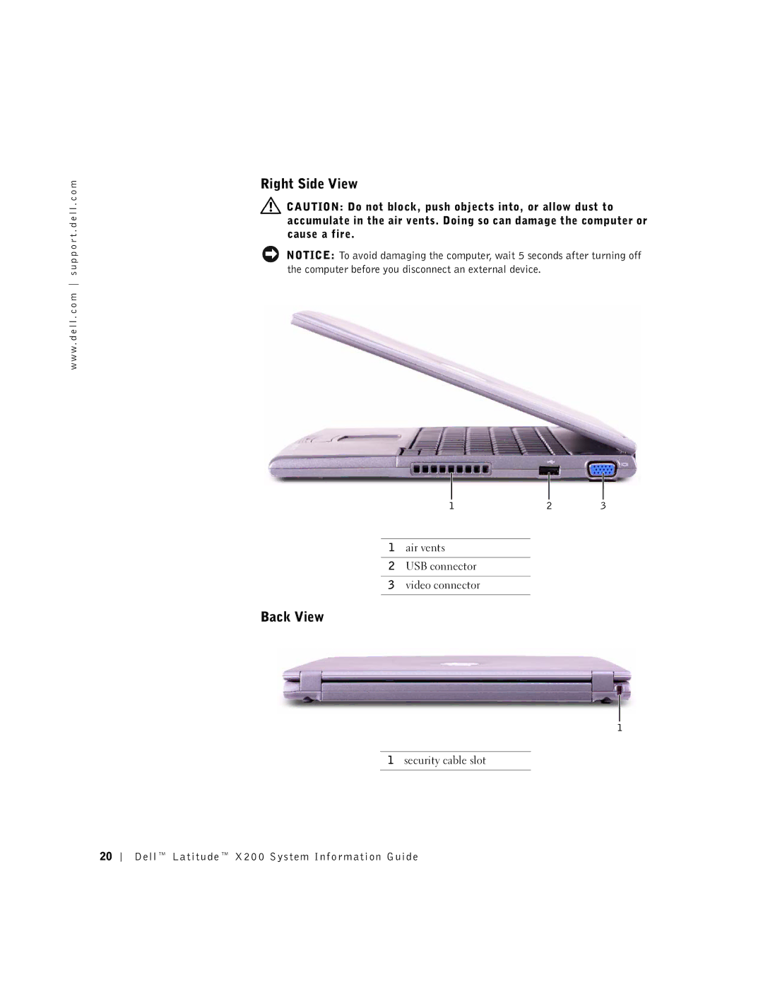 LeapFrog PP03S manual Right Side View, Back View 