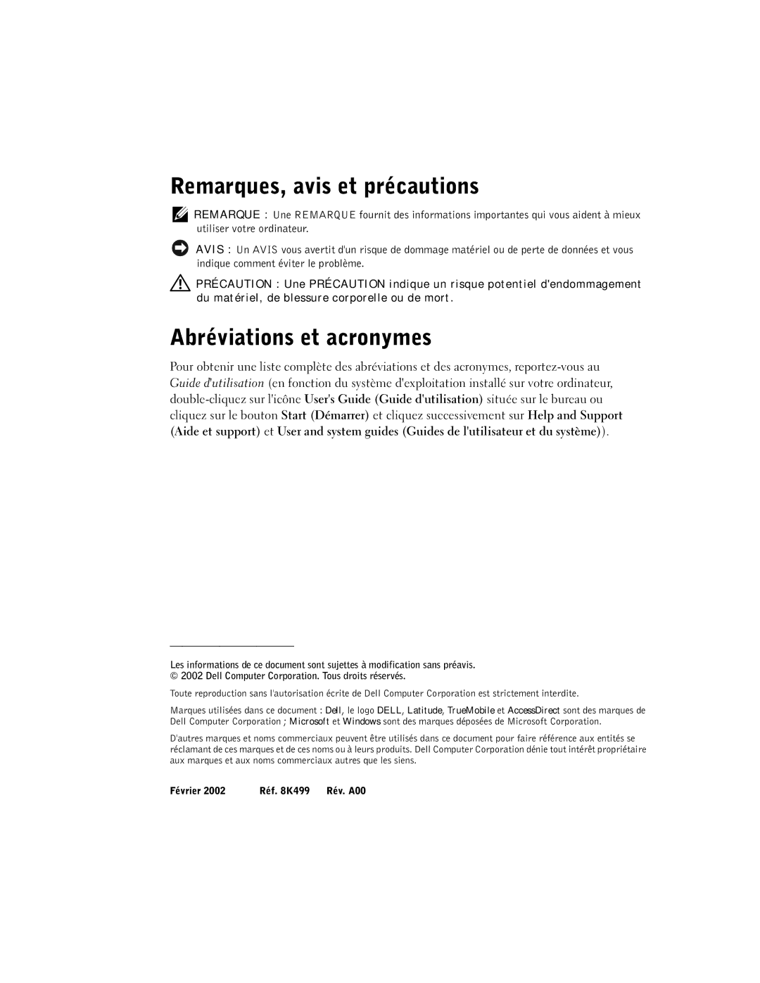 LeapFrog PP03S manual Remarques, avis et précautions, Abréviations et acronymes 