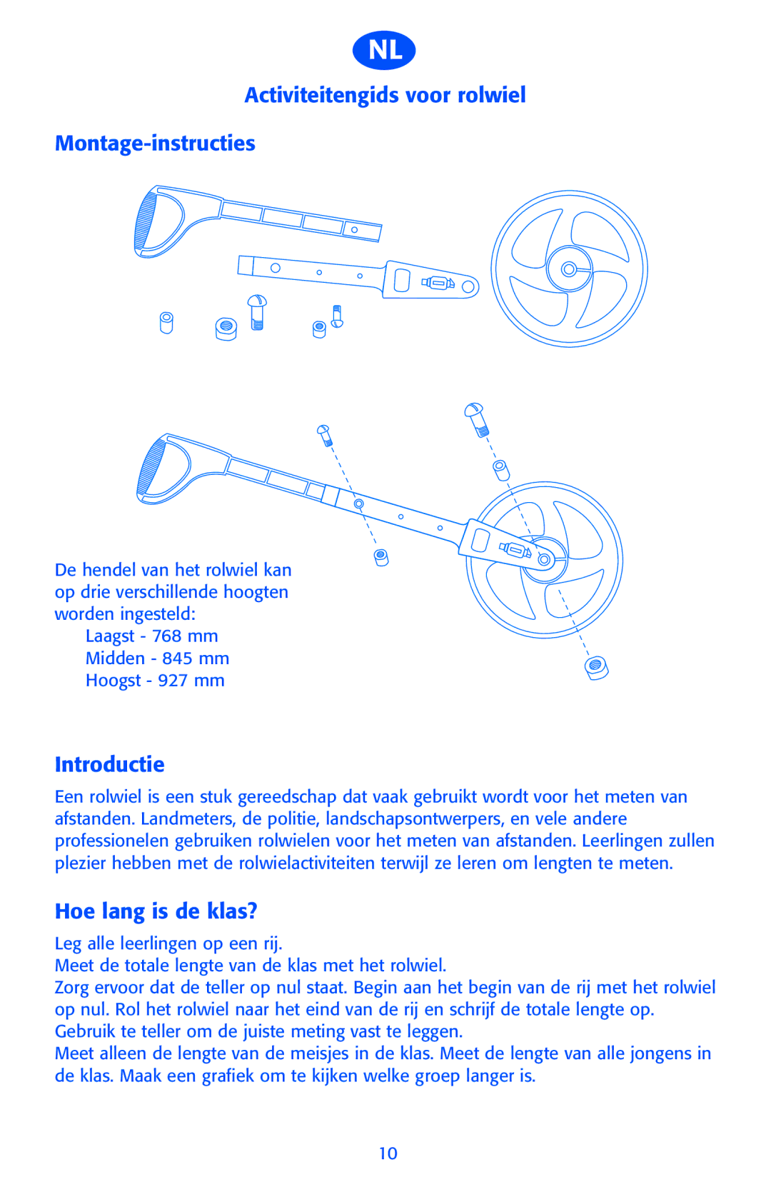 Learning Resources LER 0343 manual Activiteitengids voor rolwiel Montage-instructies, Introductie, Hoe lang is de klas? 