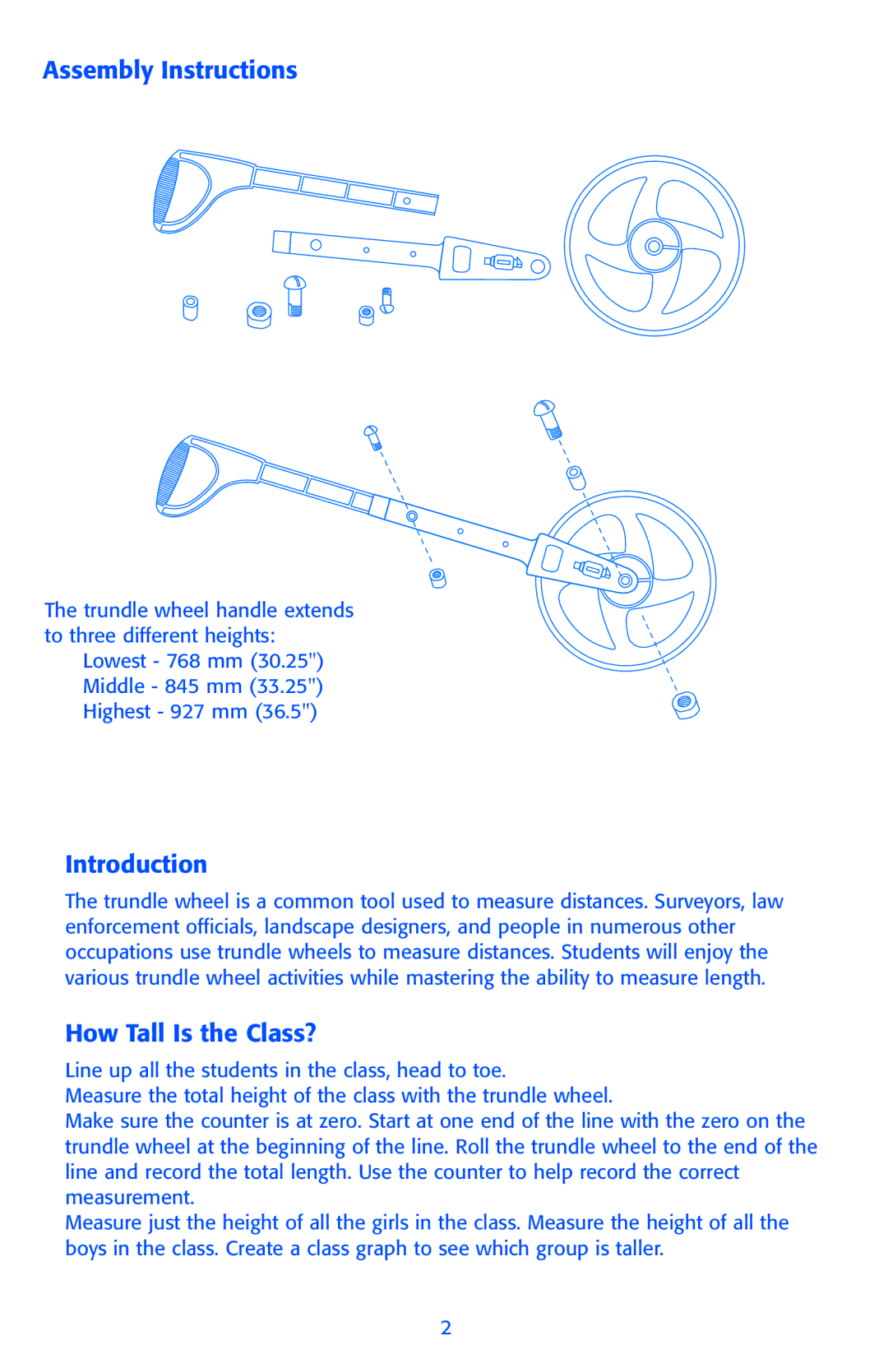 Learning Resources LER 0343 manual Assembly Instructions, Introduction, How Tall Is the Class? 