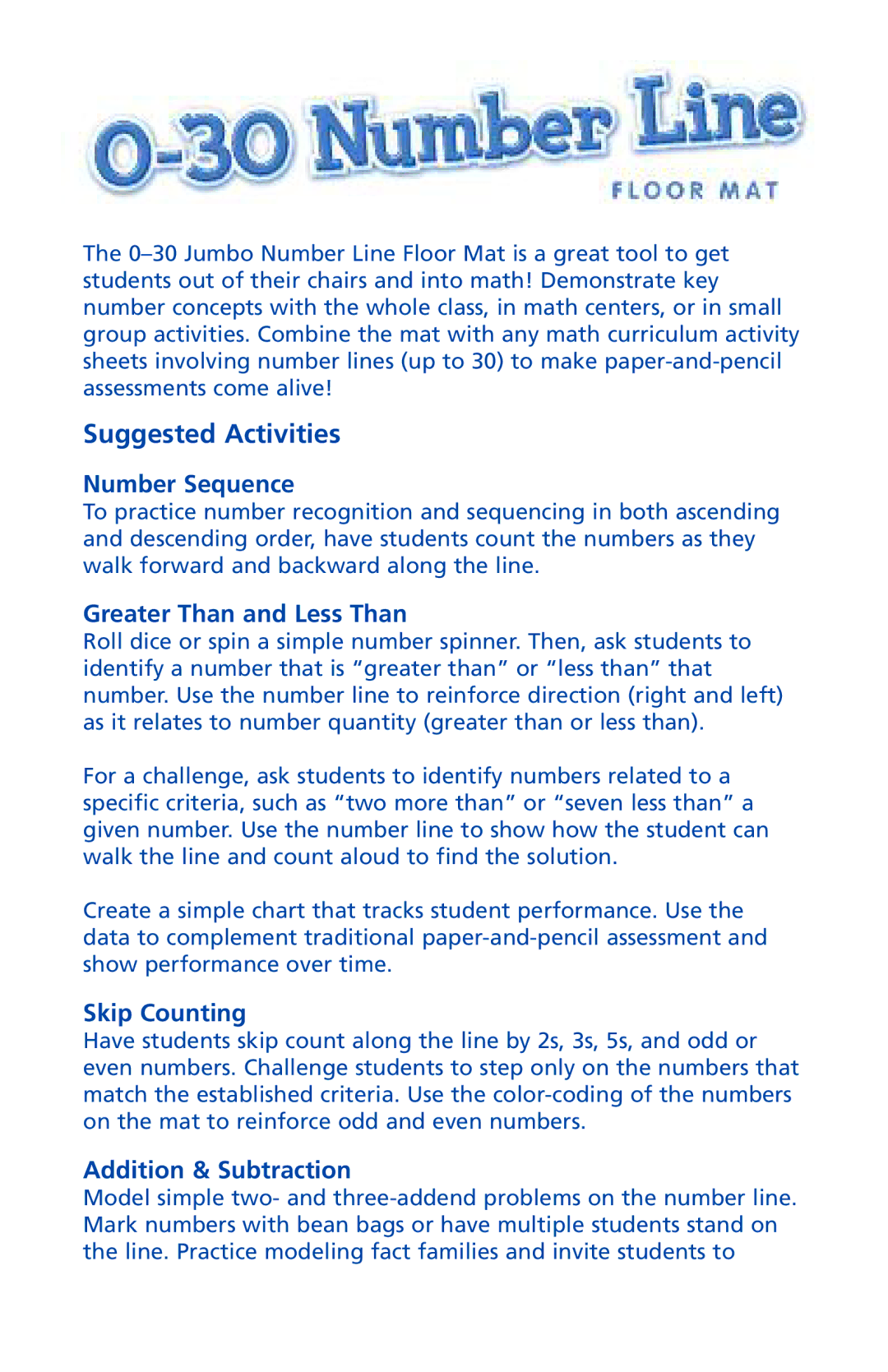 Learning Resources LER 0935 manual Number Sequence, Greater Than and Less Than, Skip Counting, Addition & Subtraction 