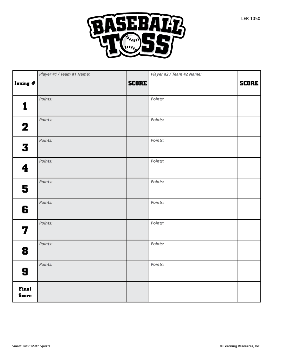 Learning Resources LER 1050 manual Score 