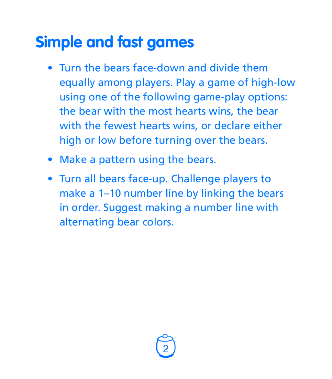 Learning Resources LER 1180 manual Simple and fast games 