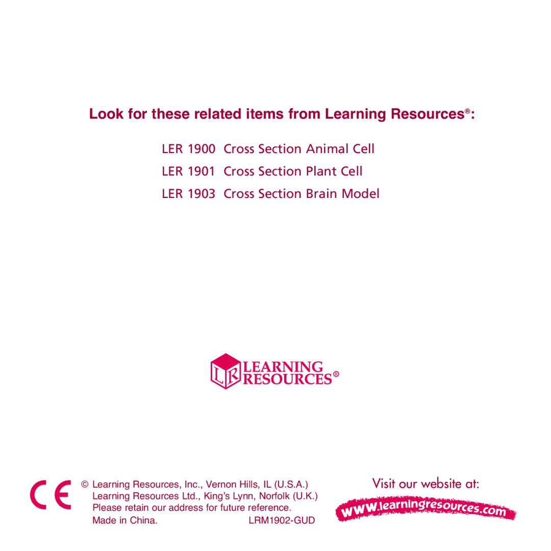 Learning Resources LER 1902 manual Look for these related items from Learning Resources 