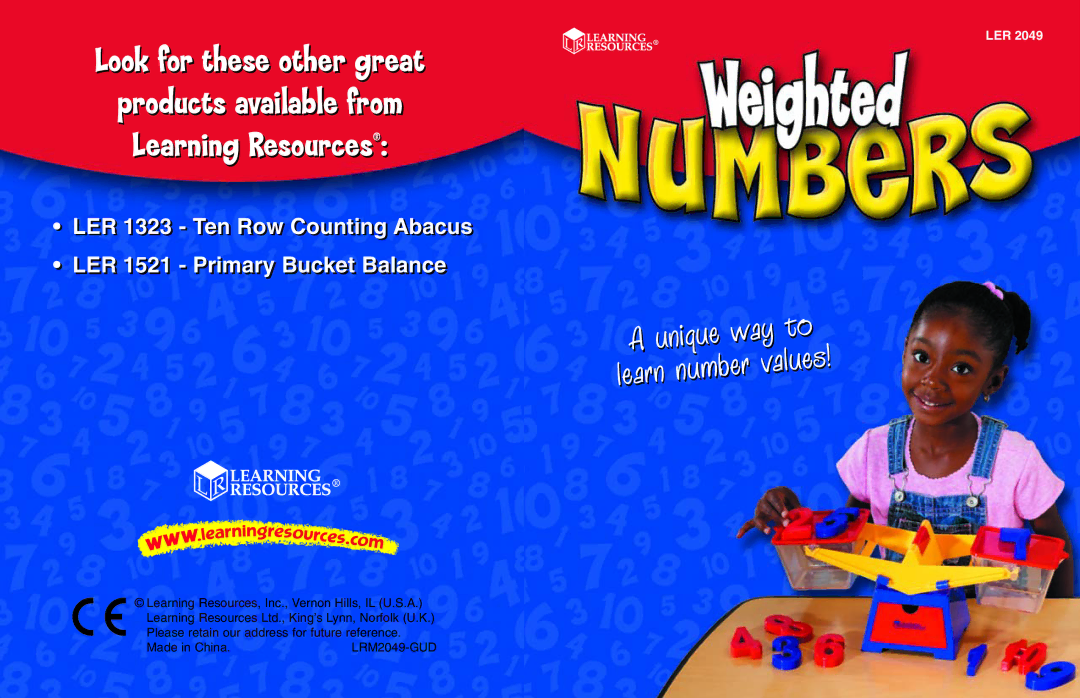 Learning Resources LER 2049 manual Way to, Unique, Learn number 