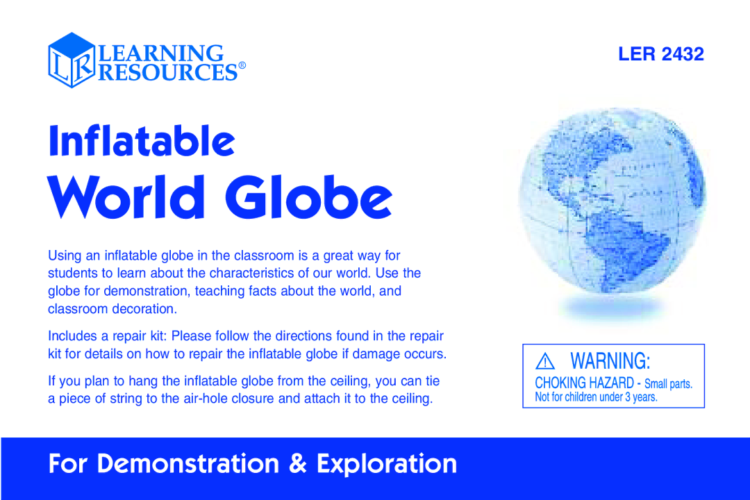 Learning Resources LER 2432 manual World Globe 