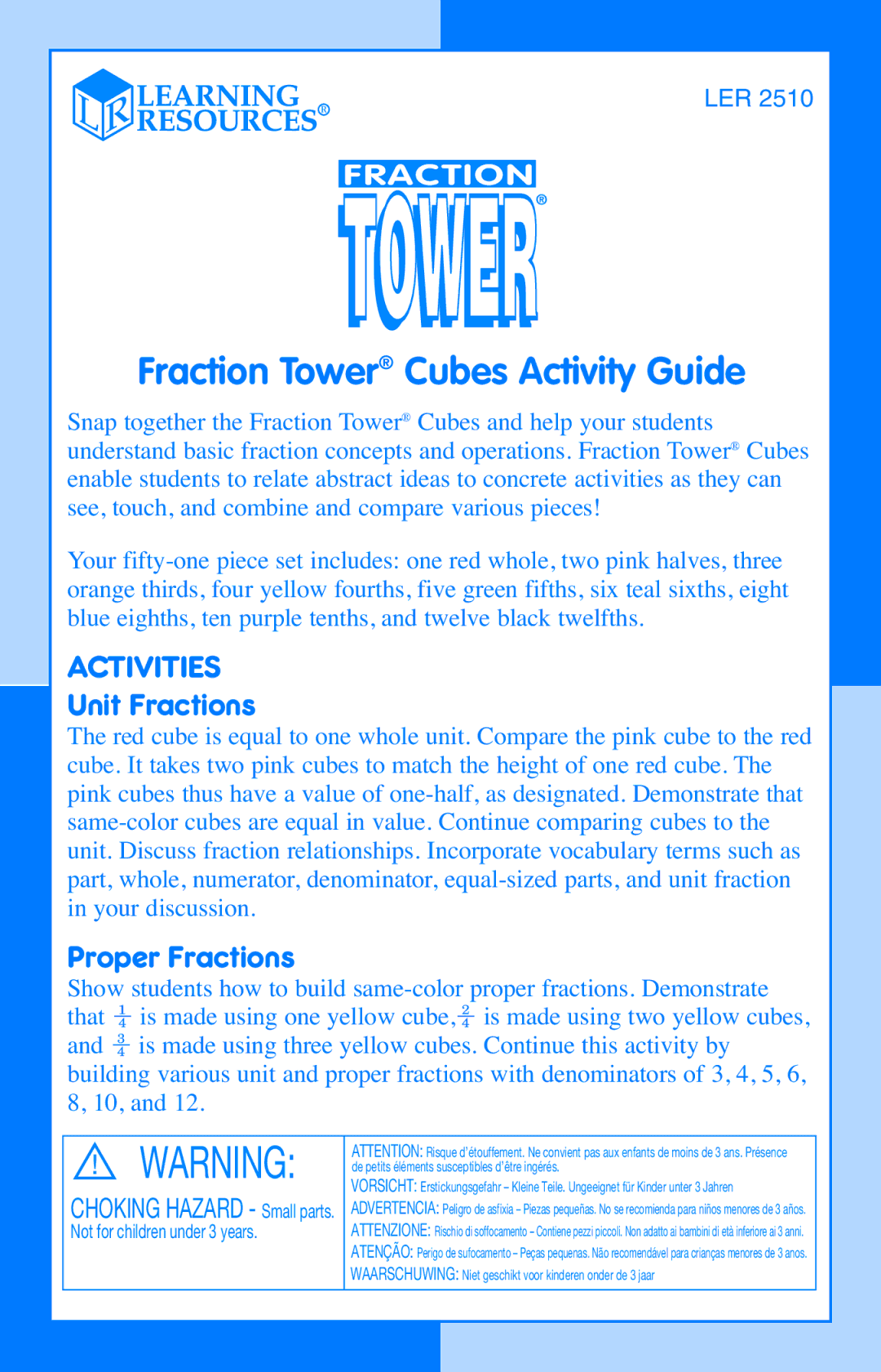 Learning Resources LER 2510 manual Tower, Activities 