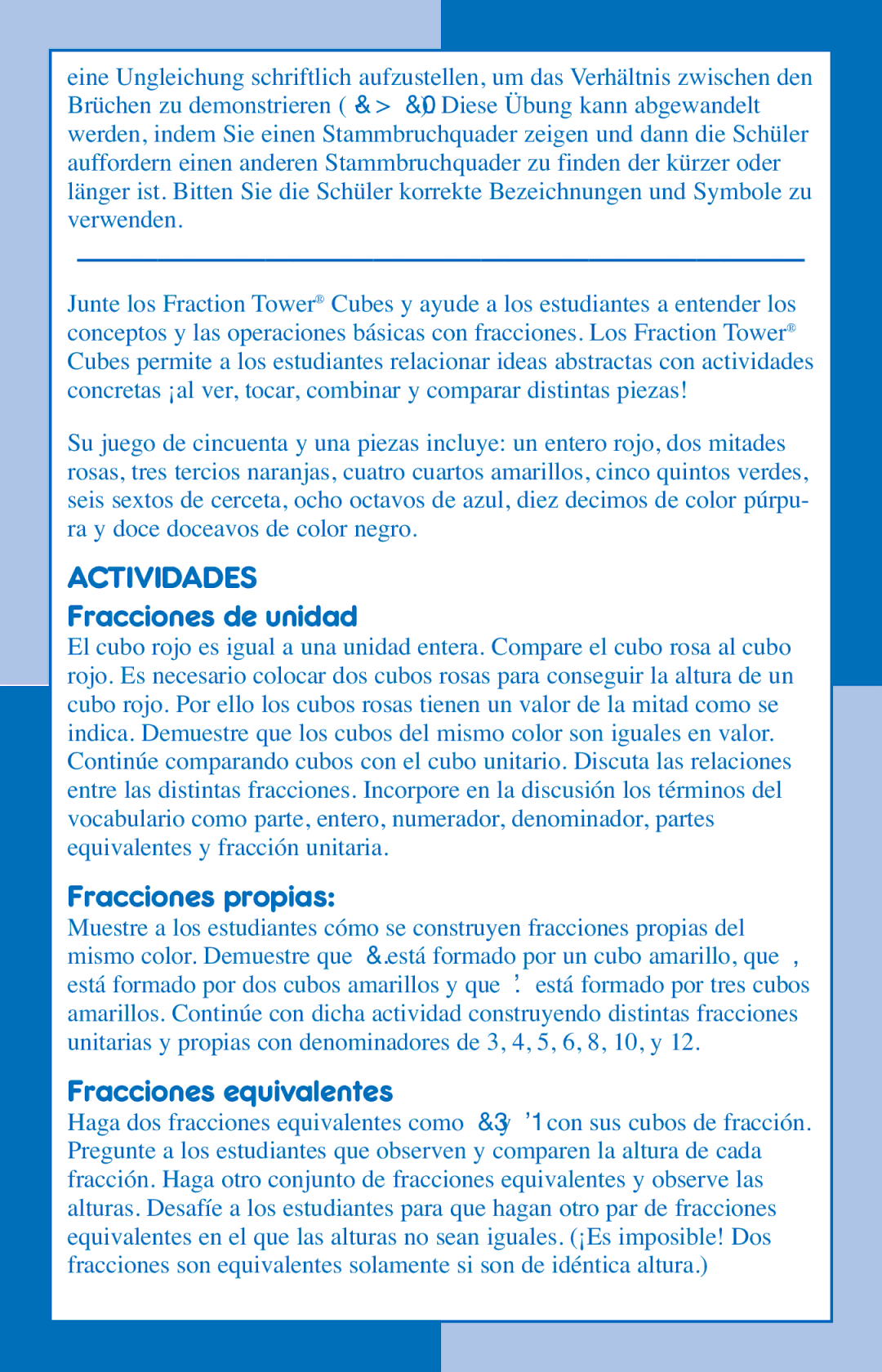 Learning Resources LER 2510 manual Actividades 