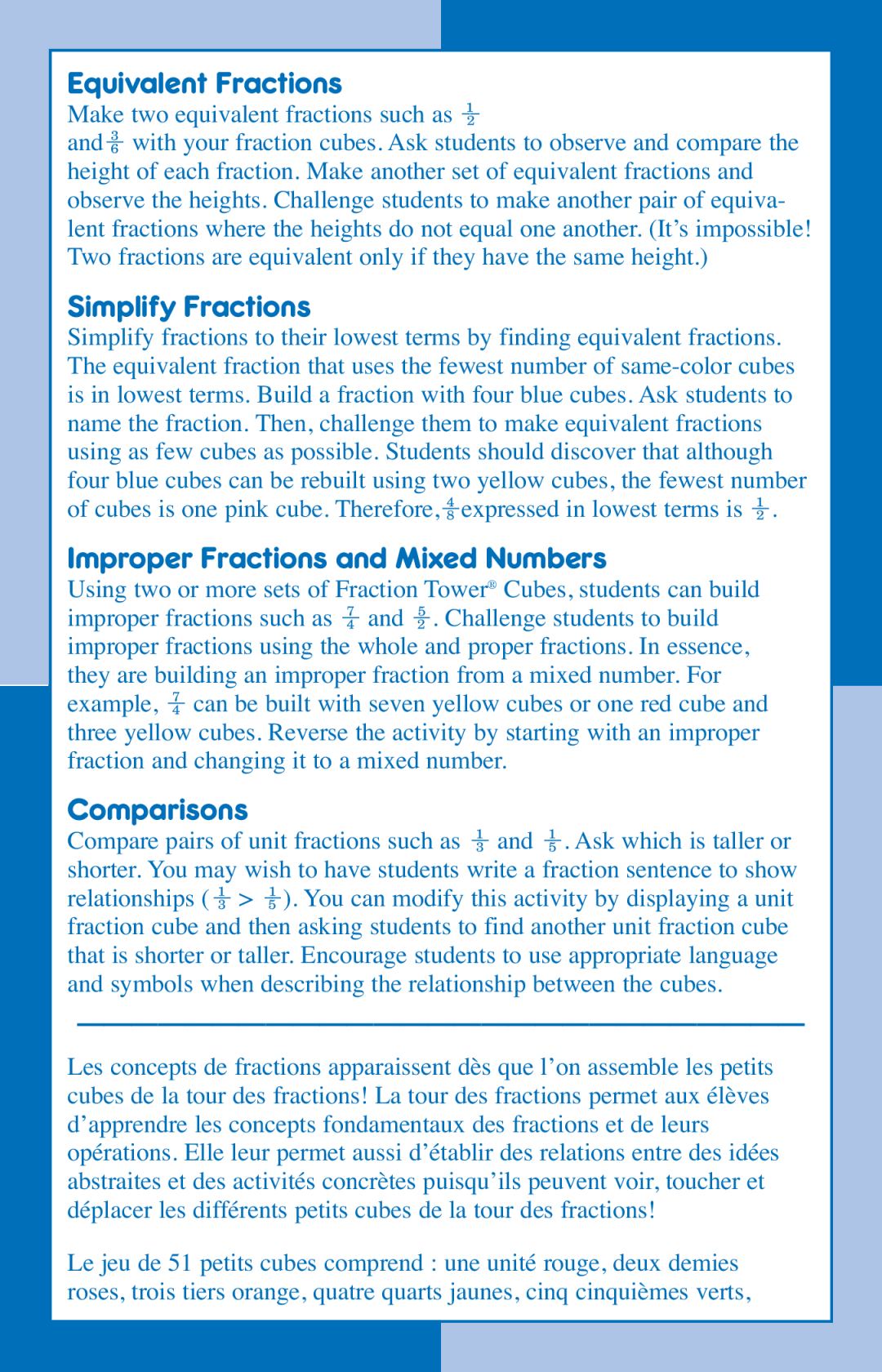 Learning Resources LER 2510 manual MakeEquivalenttwo equivalentFractionsfractions such as 
