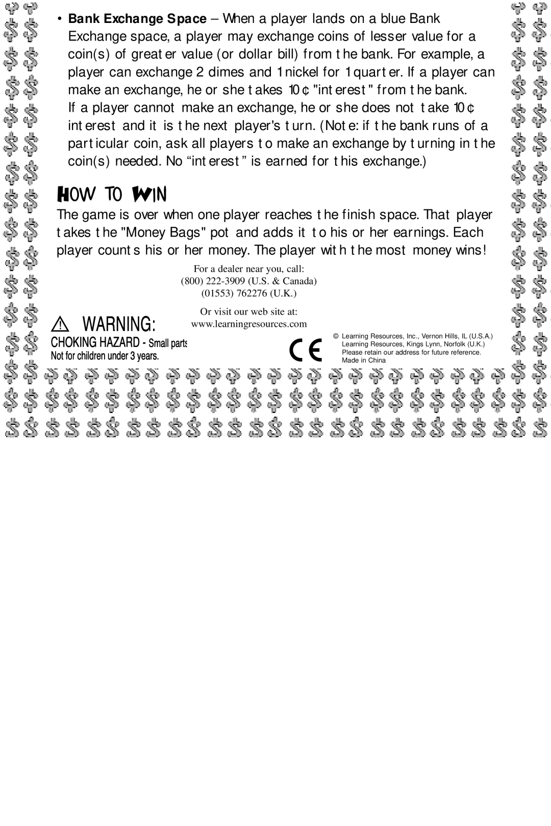 Learning Resources LER 5057 manual How to Win, Choking 