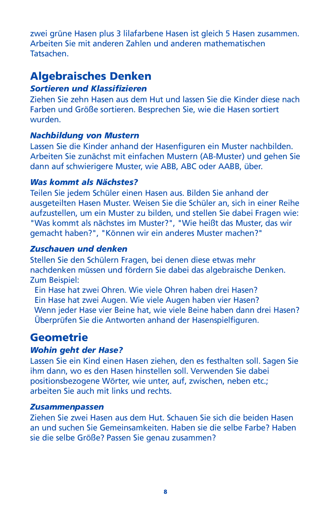 Learning Resources LER 6226 manual Algebraisches Denken, Geometrie 