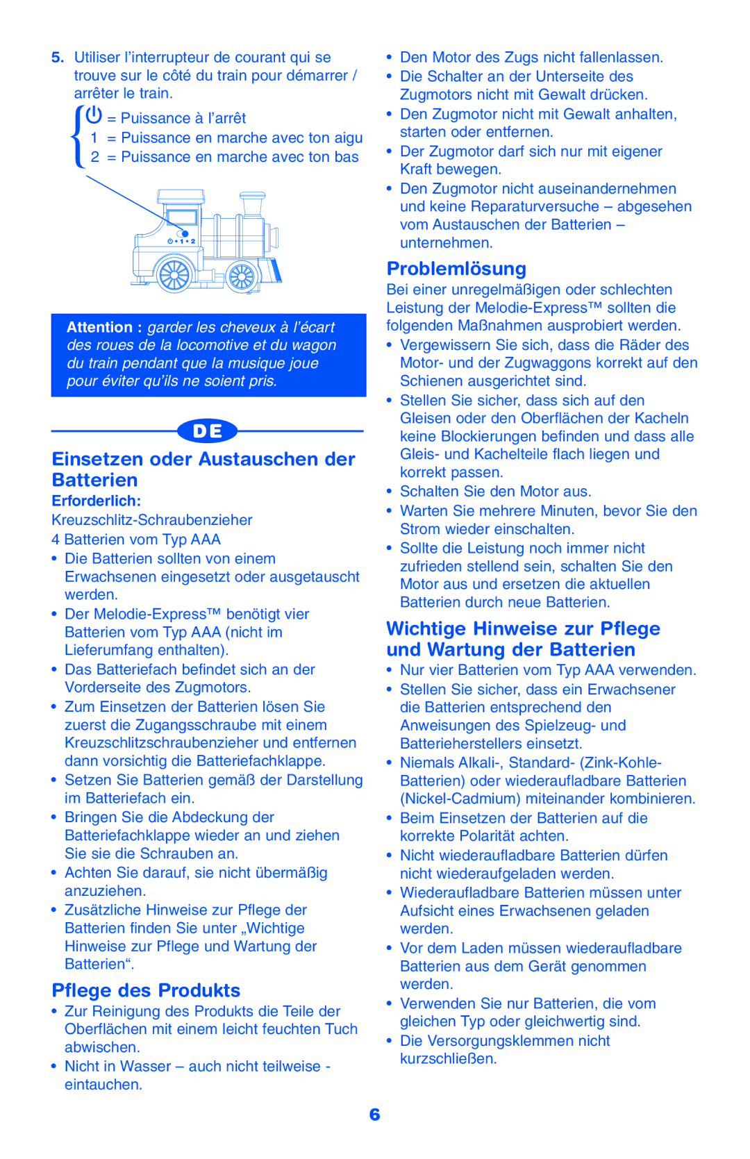 Learning Resources LER 6886 Einsetzen oder Austauschen der Batterien, Pflege des Produkts, Problemlösung, Erforderlich 