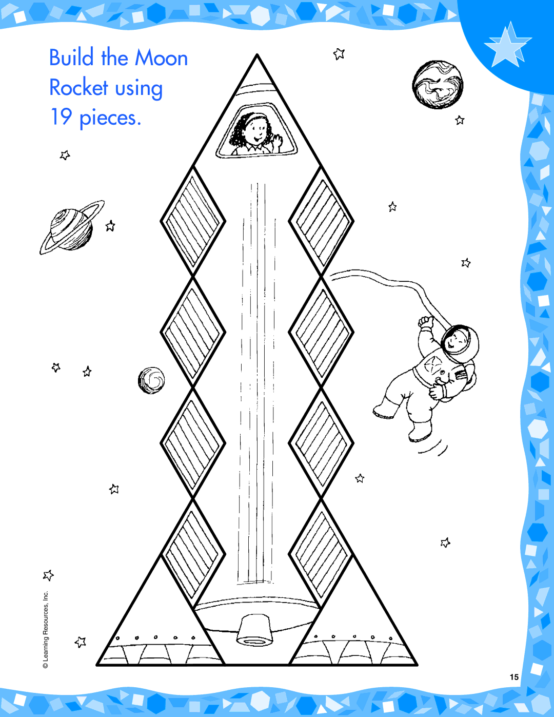 Learning Resources LER 7252 manual Build the Moon Rocket using 19 pieces 