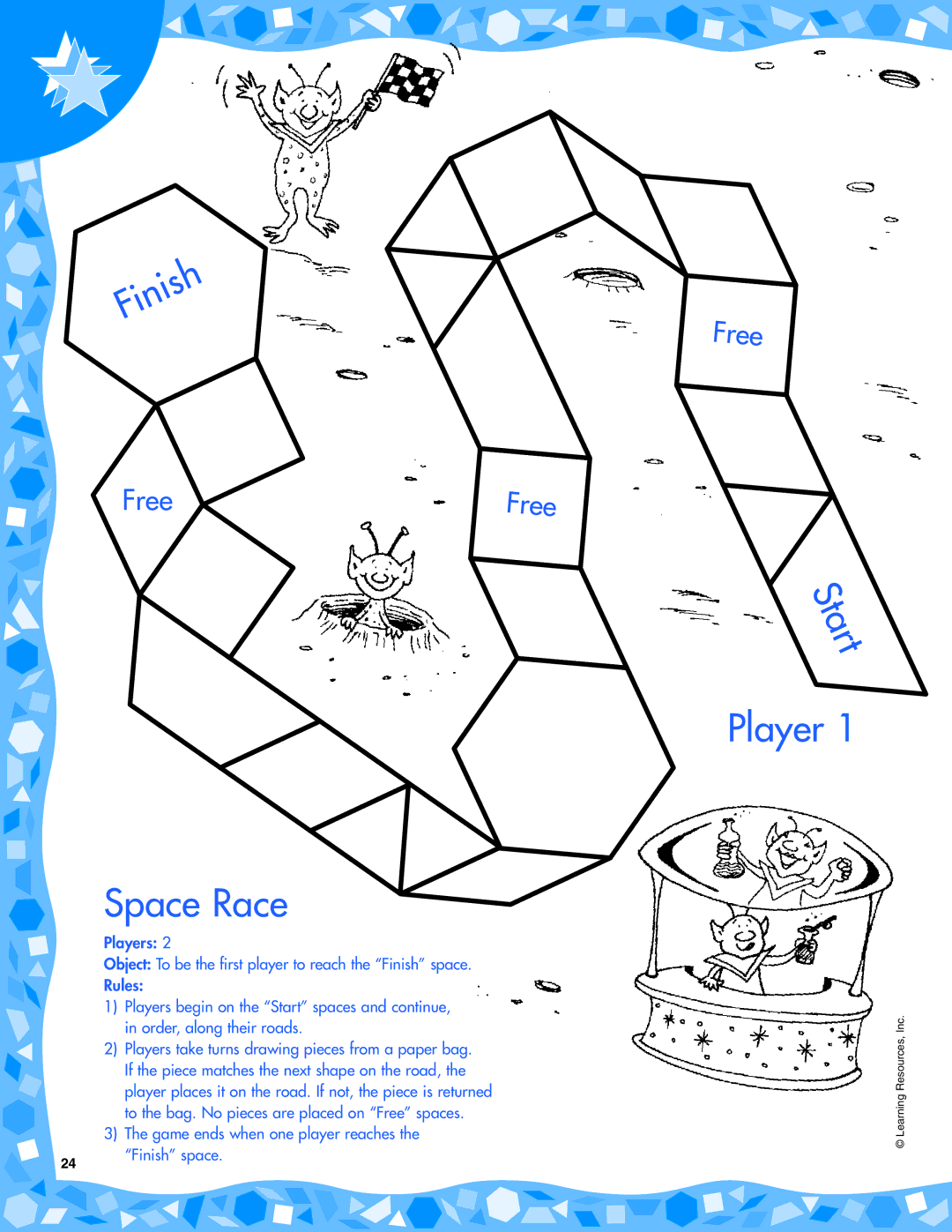 Learning Resources LER 7252 manual Space Race, Player 