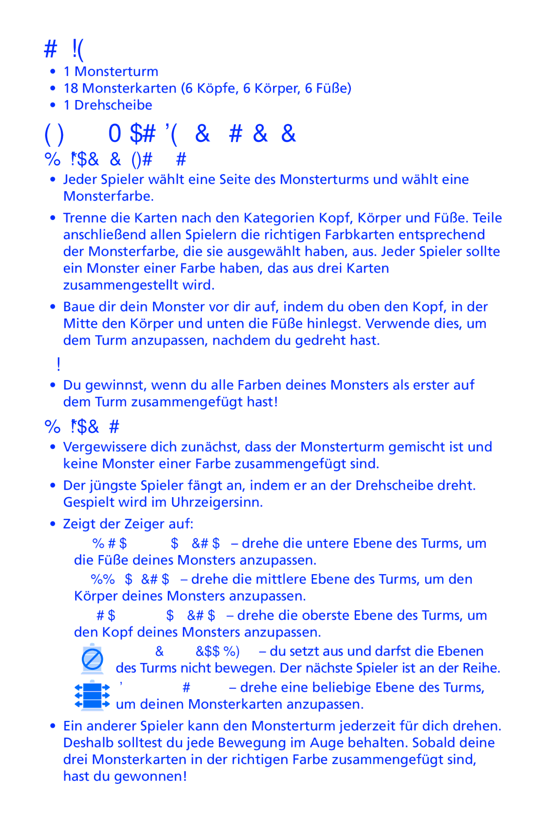 Learning Resources LER 8700 manual Inhalt, Stufe 1 Monster einer Farbe, Spielvorbereitungen, Ziel, Spielvorgang 