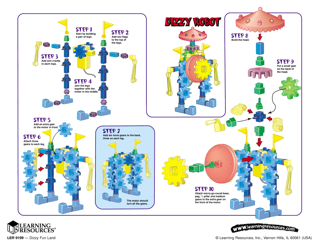 Learning Resources LER 9199 manual Dizzy Robot 