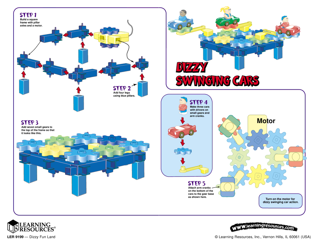 Learning Resources LER 9199 manual Dizzy Swinging Cars 