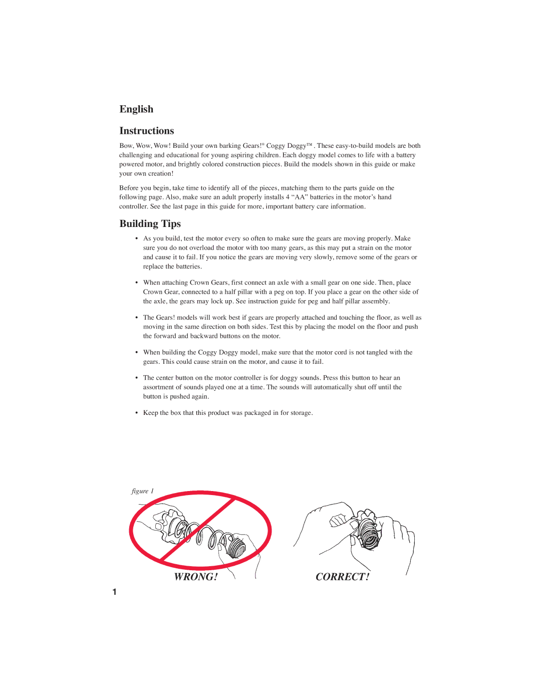 Learning Resources LER 9210 manual English Instructions, Building Tips, Wrong!Correct 