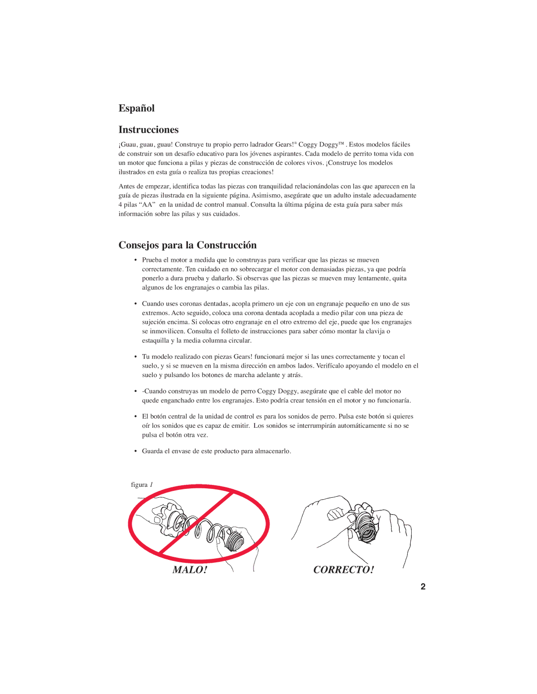 Learning Resources LER 9210 manual Español Instrucciones, Consejos para la Construcción, Malo!Correcto 