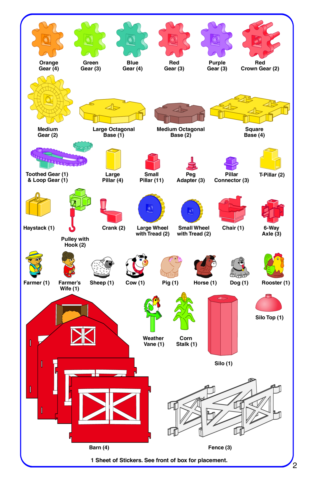 Learning Resources LER 9211 manual Sheet of Stickers. See front of box for placement 